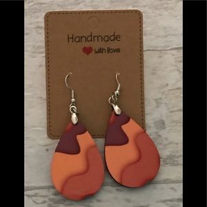 Abstract sublimation teardrop earrings